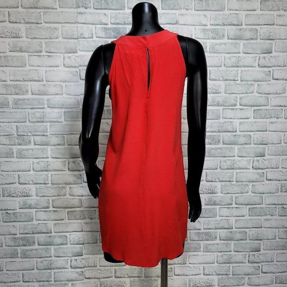 Feel the Piece Terre Jacobs XS/S Red Silk Sleeveless Halter Mini Cocktail Dress - Picture 4 of 6